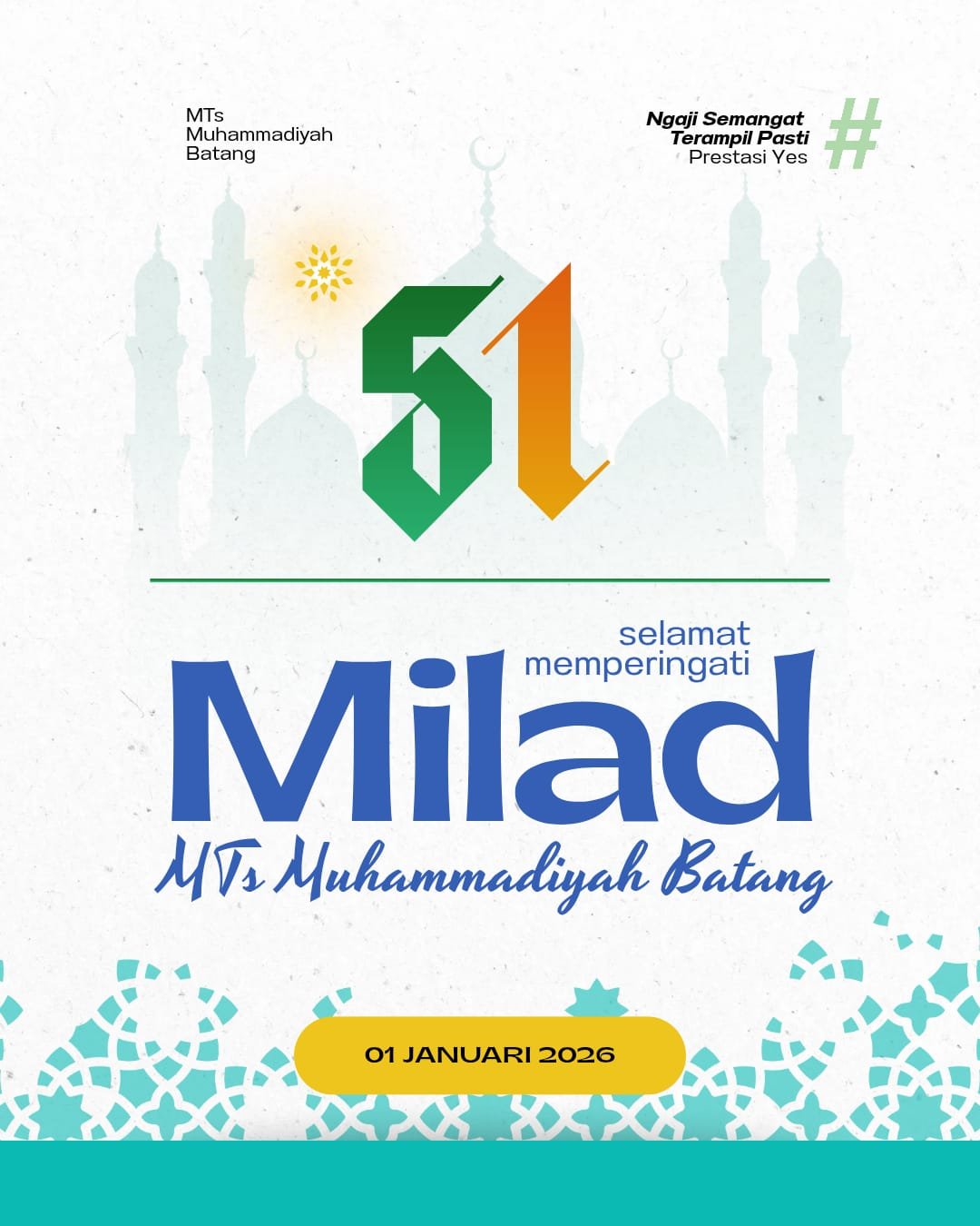 Refleksi Milad ke-51 MTs Muhammadiyah Batang: Ikhtiar Mencetak Generasi Berakhlak dan Berilmu.